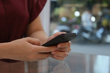 person using mobile phone