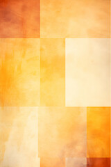 Abstract orange yellow background, white squares in striped pattern and blocks in diagonal lines, distressed faded vintage orange red texture, classy job report background or brochure, generative ai