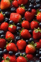 Obraz premium strawberries and blueberries