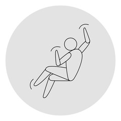 Sport climbing competition icon. Sport sign. Line art.