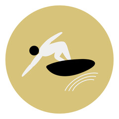 Surfing competition icon. Sport sign.