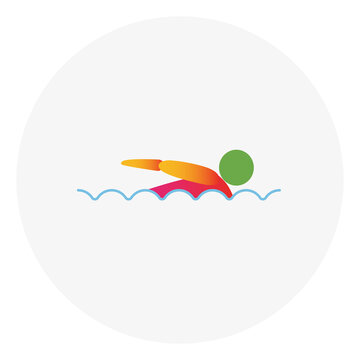 recommend clip art: Swimming competition icon. Colorful sport sign.