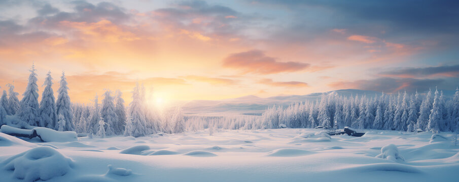 winter landscapes. ai generative