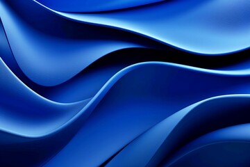 Abstract banner design with waves of dark blue paper. Beautifully wavy background
