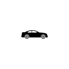 Car in Side View Silhouette Icon isolated on white background