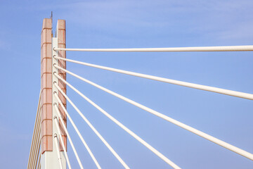 A Pasupati Cable Stayed Bridge In The Clear Blue Sky in Bandung Indonesia