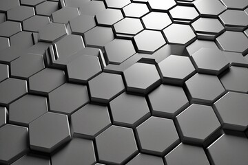 in a hexagonal style. uninterrupted backdrop. Grey, abstract honeycomb background