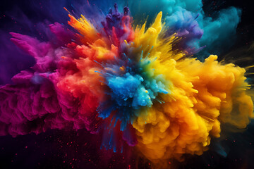 Fototapeta premium Colorful Powder Explosion on Black Background