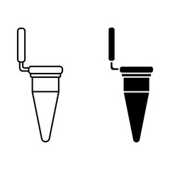 illustration of microcentrifuge eppendorf tube with the lid icon vector