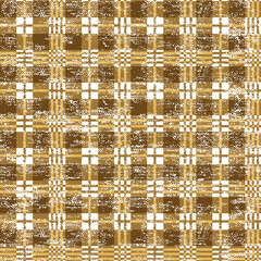 Textile geometrical check texture background pattern.Seamless pattern.Seamless print pattern design natural earth tone canvas linen textured pattern.simple brown theme check with white background.