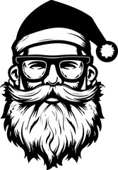 Hipster Santa SVG, Hipster Santa PNG, Santa Hat SVG, Black Santa svg, Santa Face svg, Santa Biker svg, Funny Santa svg, Cool Santa svg