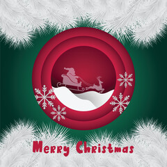 Merry Christmas greeting card, social media post and banner design. Vector Illustration 