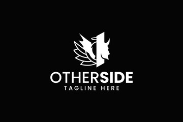 Fototapeta premium angle and devil other side shape modern logo design for professional company business