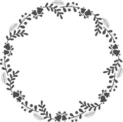 Winter wreath with red berries and pine twigs