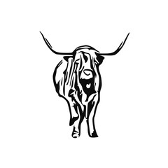 sketch of a bull with a transparent background from line elements for making logos and symbols