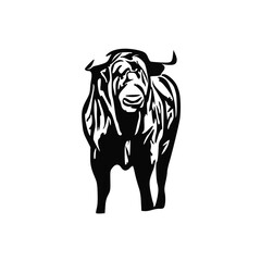 sketch of a bull with a transparent background from line elements for making logos and symbols