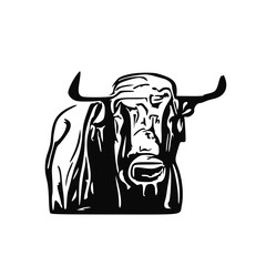 sketch of a bull with a transparent background from line elements for making logos and symbols