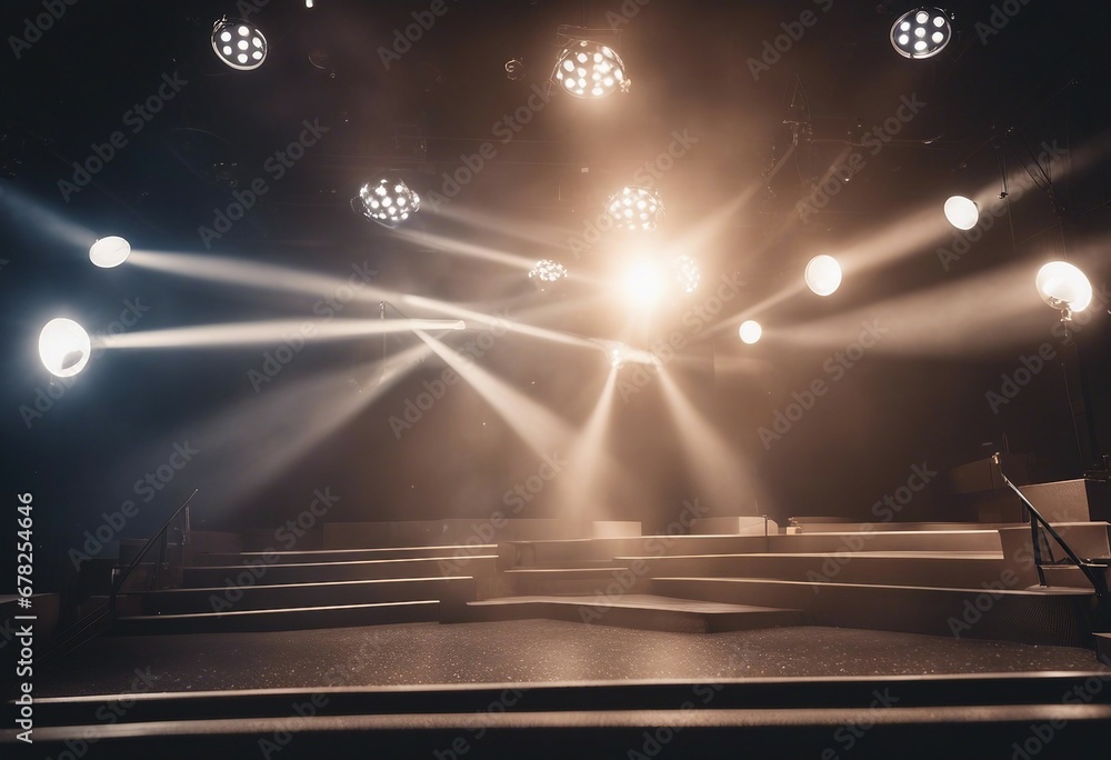 Poster lighting ramp with powerful spotlights for creating artificial lighting when working in the theater