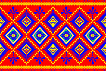 Abstract ethnic fabric patterns.Tribal fabric backgrounds.red folk cloth pattern.geometric seamless fabric pattern.Colorful product backgrounds.Wallpaper illustrations.Printed backgrounds.