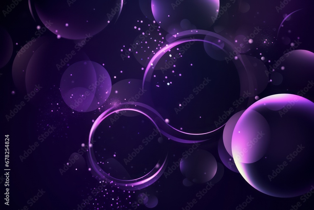 Wall mural abstract violet background with scintillating circles. generative ai