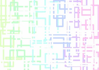 White background with gradient overlapping squares.  It feels like you're about to enter another dimension in another world.