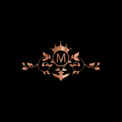 creative letter logo design with golden color