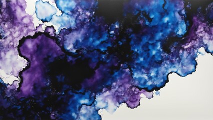 Alcohol Ink swirls purple yellow
