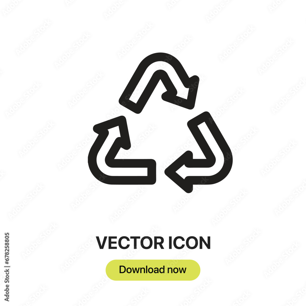 Poster recycle icon vector. linear-style sign for mobile concept and web design. recycle symbol illustratio