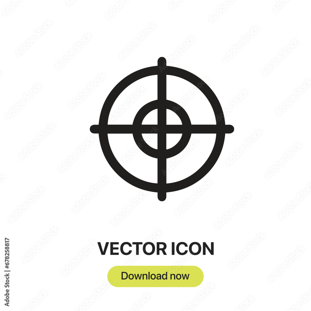 Poster precision icon vector. linear-style sign for mobile concept and web design. precision symbol illustr