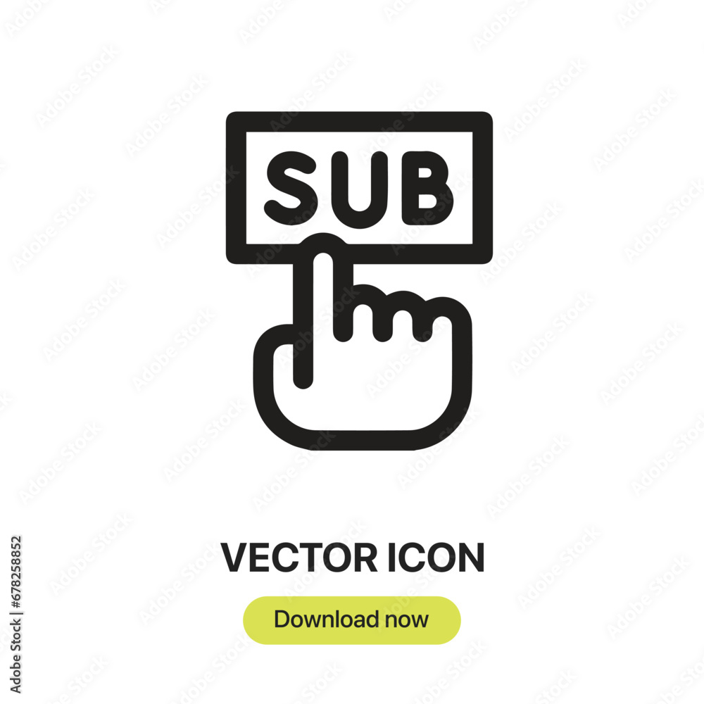 Poster sub icon vector. linear-style sign for mobile concept and web design. sub-symbol illustration. pixel