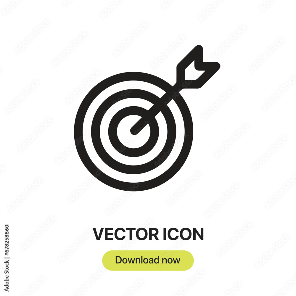 Leinwandbilder target icon vector. linear-style sign for mobile concept and web design. target symbol illustration.