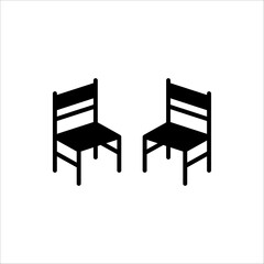 Fototapeta premium chair icon, outline vector sign, linear style pictogram isolated on white background.