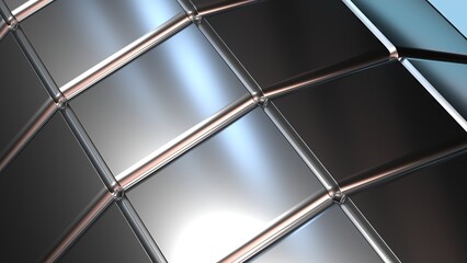 Elegant Modern 3D Rendering Abstract Background of Metal Plate Steel Arranged in Cylindrical Shape