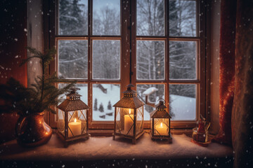 window in the Christmas