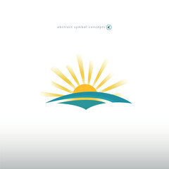 White vector background with sun icon for weather design