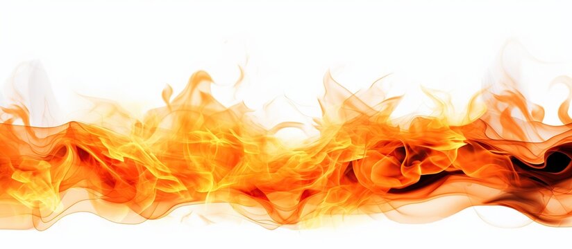 Hot Fire flames isolated white background AI generated image