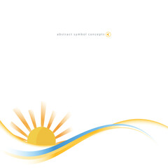 White vector background with sun icon for weather design