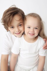 smiling brother and sister, large families, family values