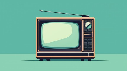 Classic old TV depicted in a simplistic cartoon illustration with a clean background, capturing the nostalgic charm of vintage television sets.