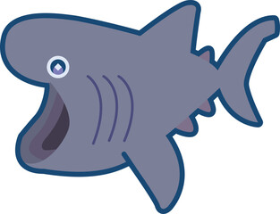 かわいいウバザメのイラスト