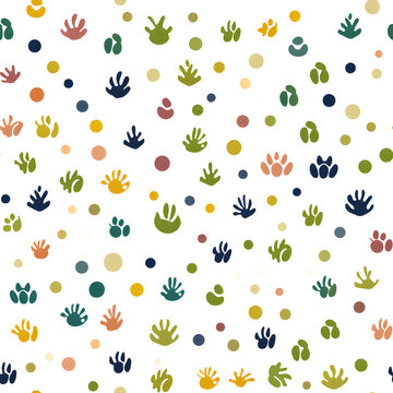 Seamless pattern with animal footprints gift wrapping paper style Generative AI