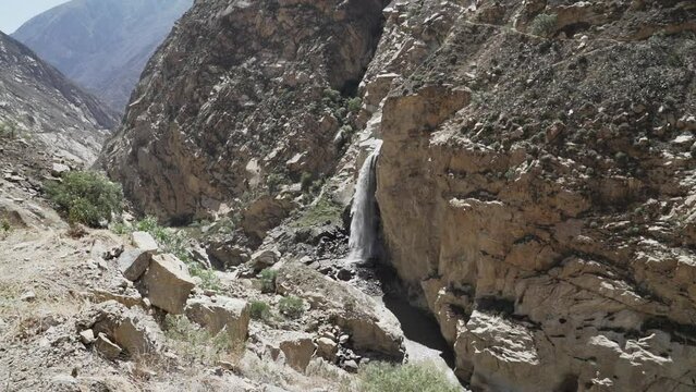 road through the canon del pato along a deep gorge.