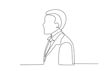 A man has black skin. Black history month one-line drawing