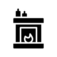 fireplace glyph icon