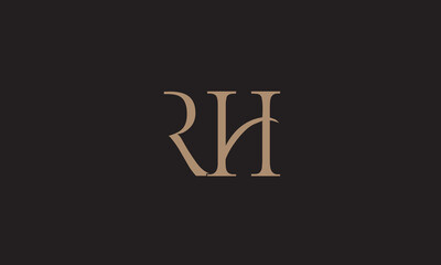 RH, HR, R , H , Abstract Letters Logo Monogram	
