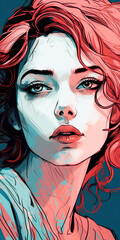 Obraz premium the face is cute and interesting in the style of light, Generative AI