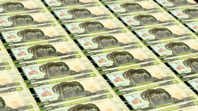 Eritre Eritrean Nakfa 50 Banknotes Money Printing House, Printing Fifty Eritrean Nakfa, Printing Press Machine Print out Eritrean Nakfa, Being printed by currency press machine 50 Eritrean