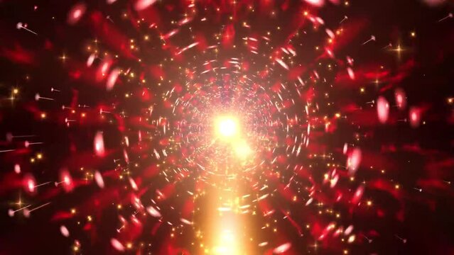 Red Glowing Tunnel Motion Background