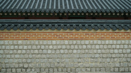Korean traditional oriental building wall texture background