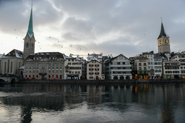 Fototapeta premium View at the center of Zurich on Switzerland